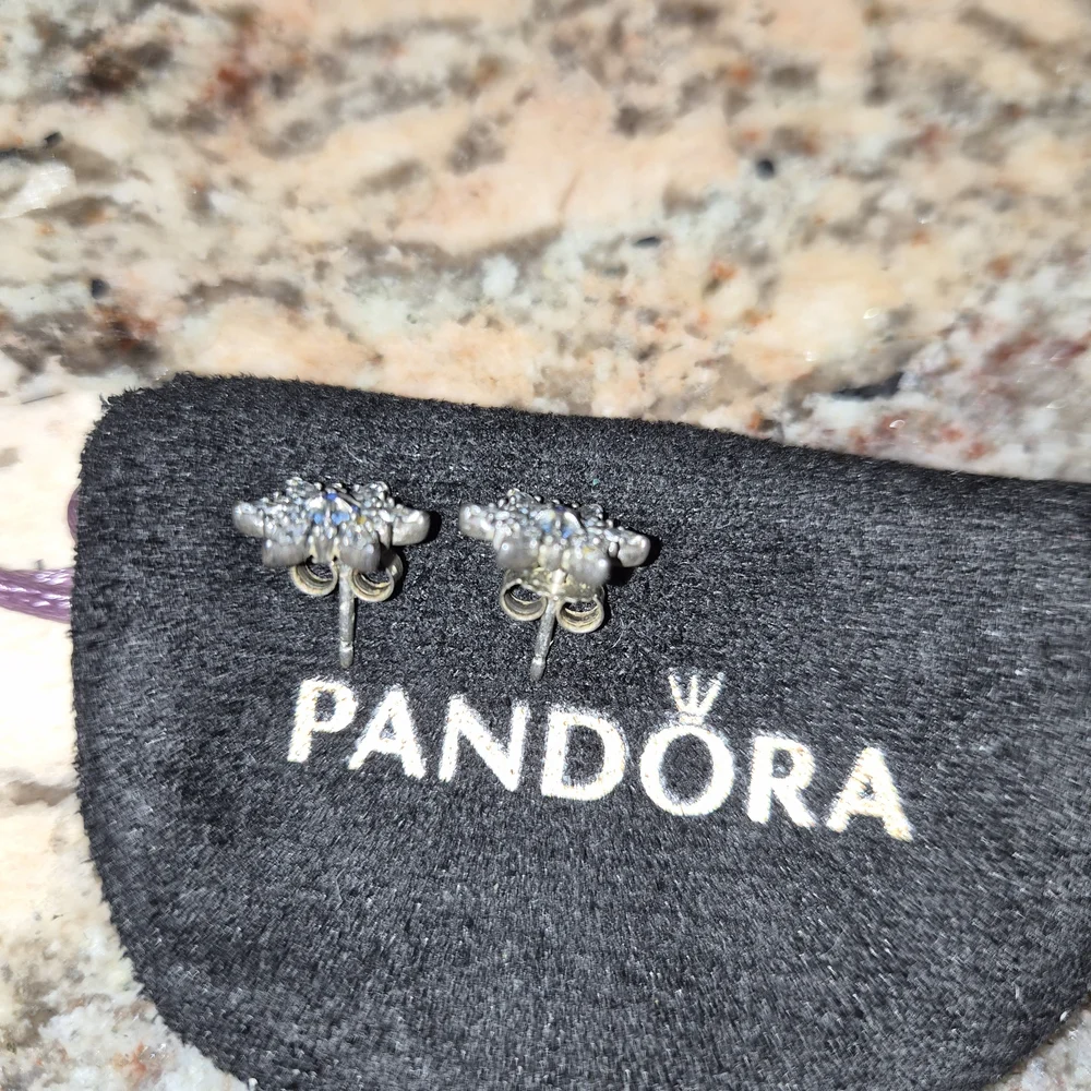 Pandora Silver Floral Earrings - Picture 3 of 3